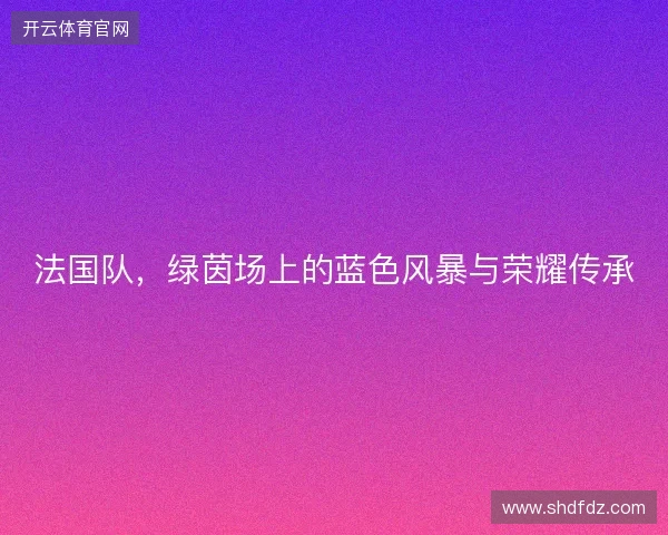 法国队，绿茵场上的蓝色风暴与荣耀传承